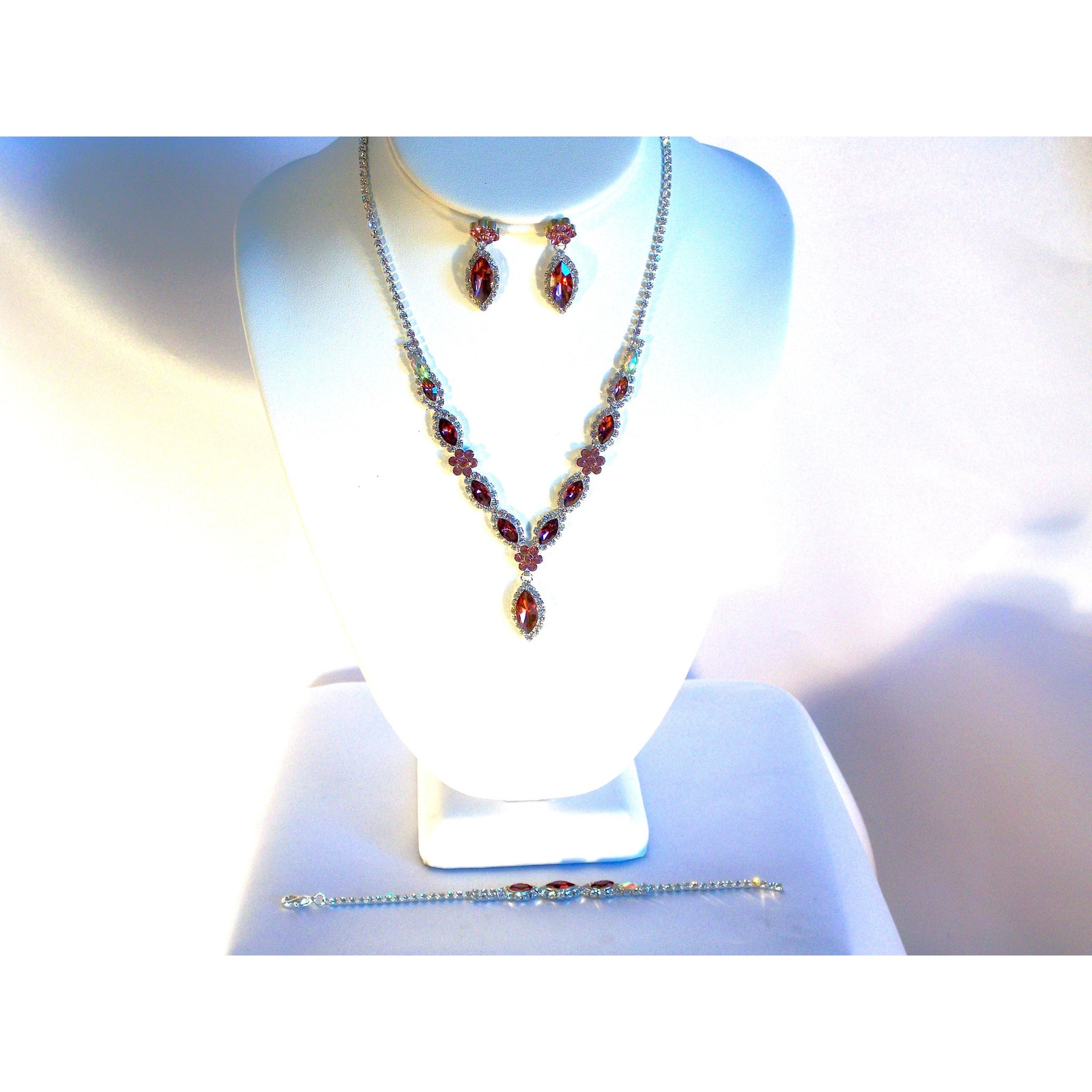Purple Mulberry Ab Rhinestone Necklace, Wedding Mob Prom Formal Party Necklace